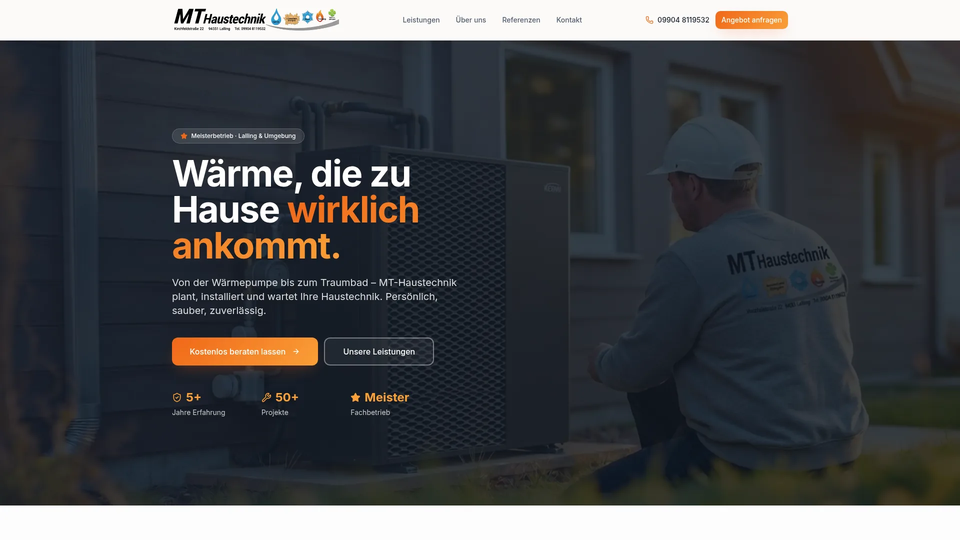 Startseite von MT Haustechnik für Heizung, Sanitär und Klima