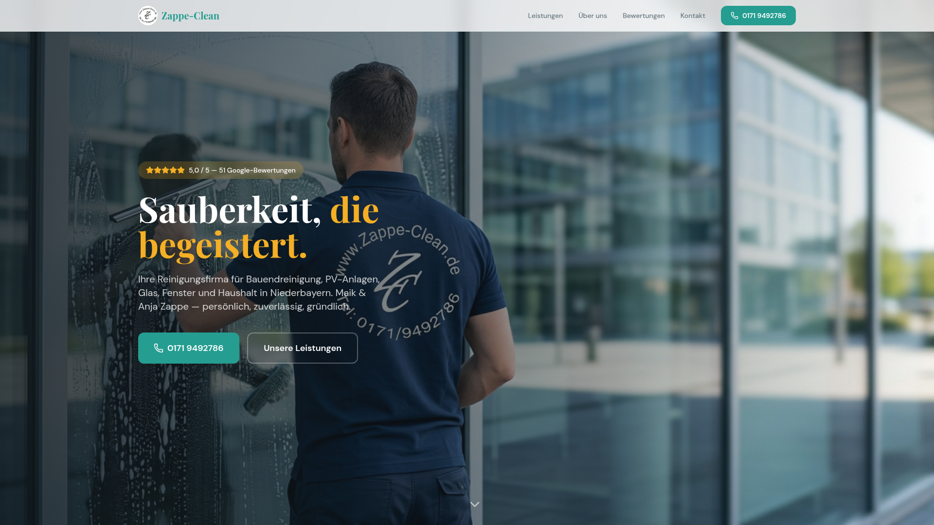 Vorschau der Website zappe-clean.de